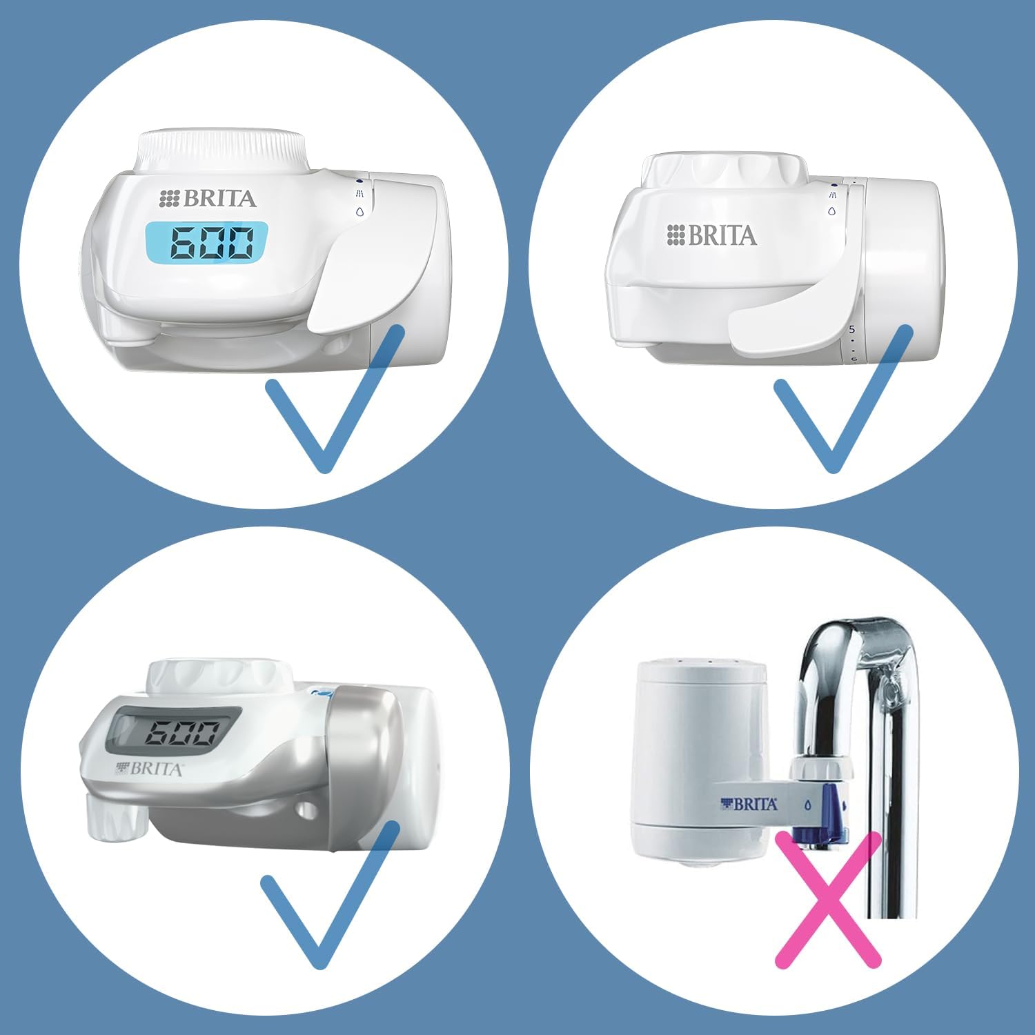 BRITA Filtro Acqua per Rubinetto ON TAP V-MF (600L) – Riduce Cloro, PFAS, 99,99% dei Batteri, Microparticelle e Metalli – Per un’Acqua Più Pura e Sicura da Bere