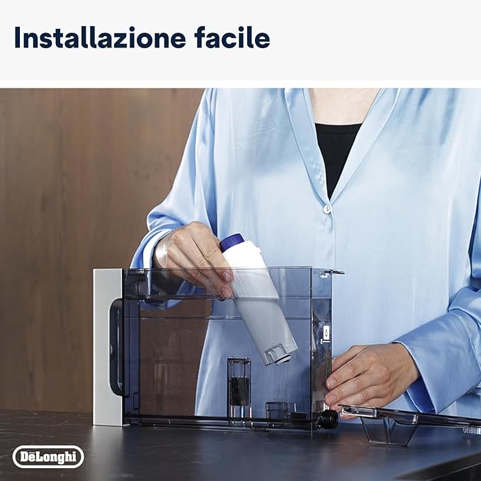 De'Longhi DLSC002 Filtro Addolcitore per Macchine da Caffè Automatiche – Filtro di Ricambio per Serie ECAM – Facile da Installare nel Serbatoio dell’Acqua